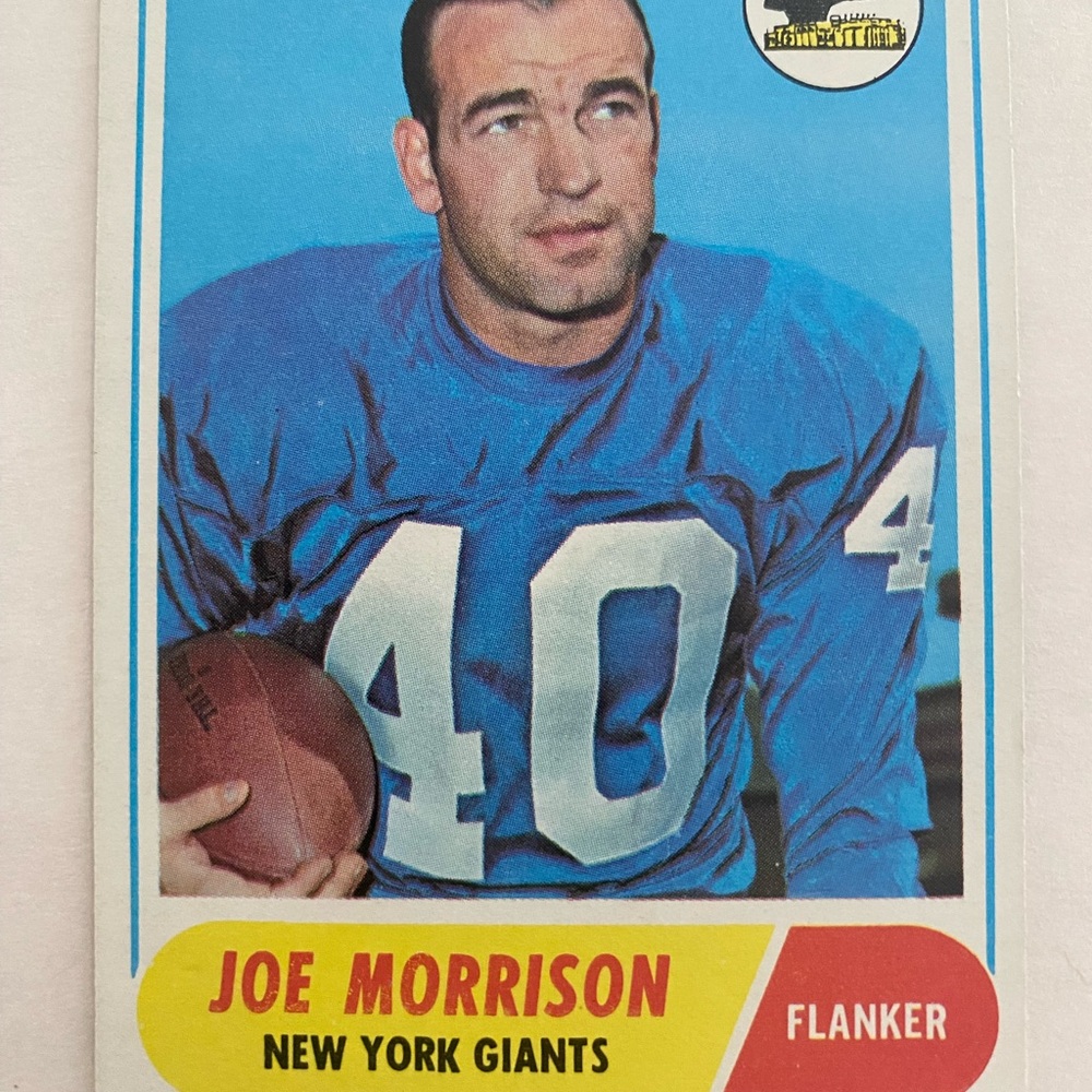Topps Joe Morrison New York Giants Card - Blue and White